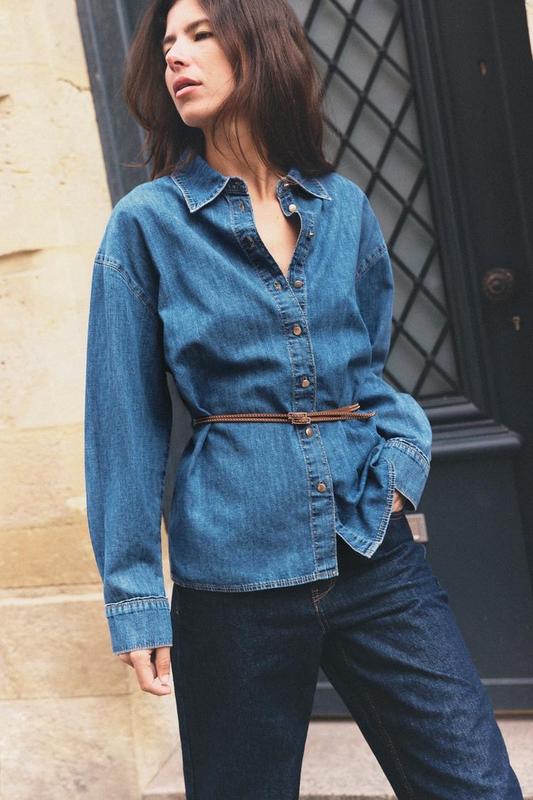 ZARA Denim shirt with belt