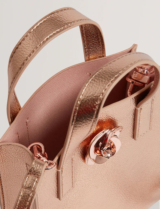 Rosari Rose Detail Mini Metallic Icon Bag Rosegd