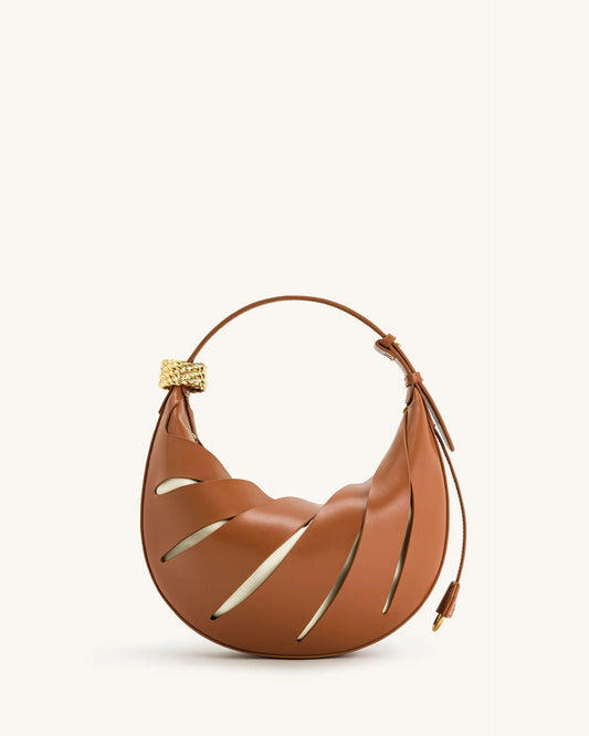 Jana Hollow Out Shoulder Bag - Brown