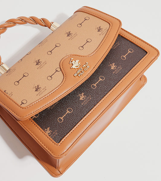Color Block Top Handle Bag