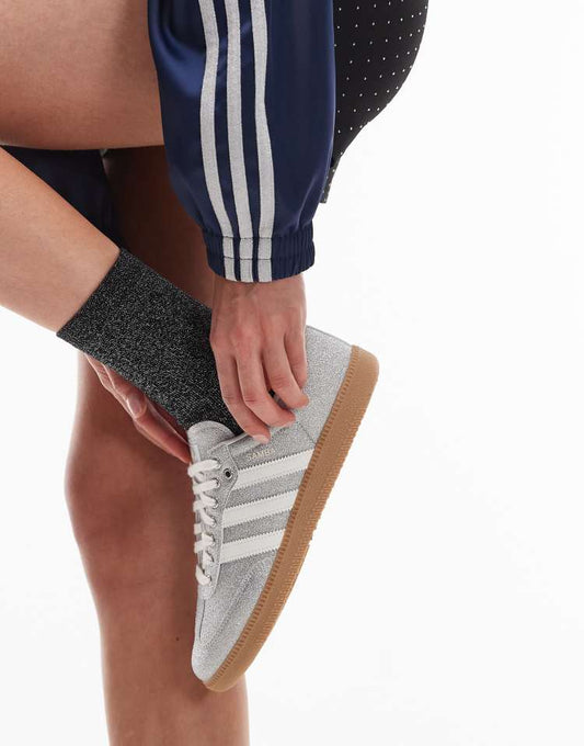 adidas Originals Disco Samba OG trainers in silver glitter