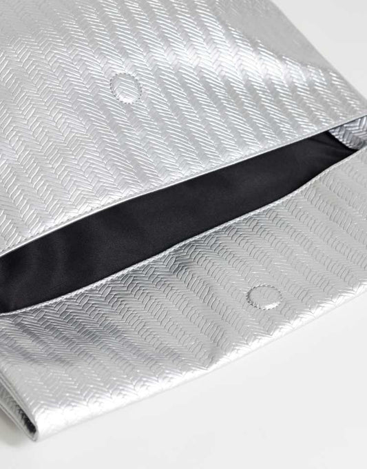 Topshop George weave oversized clutch bag in silver