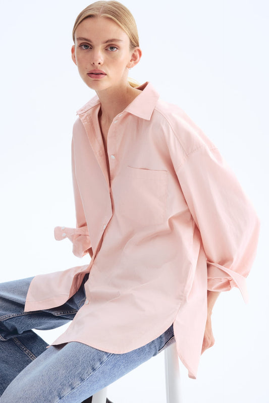 Oversized cotton poplin shirt
