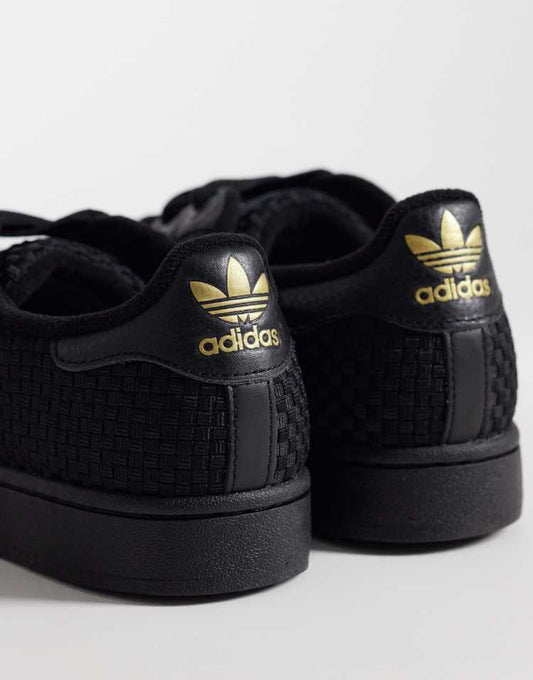 adidas Originals Superstar II woven trainers in triple black