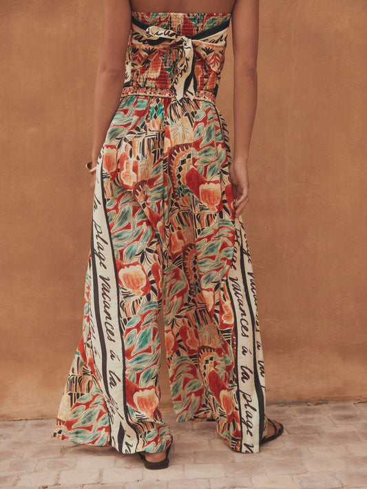 Rust Red Palazzo Wide Leg Trousers