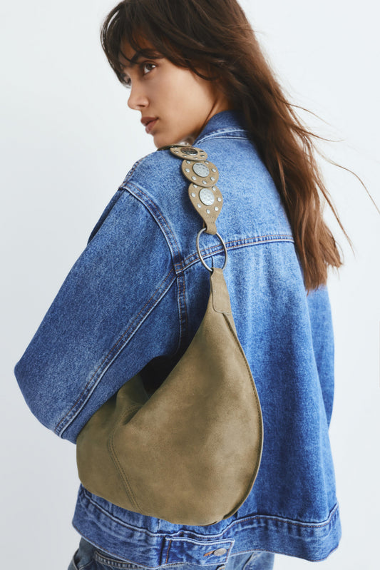 Studded shoulder bag