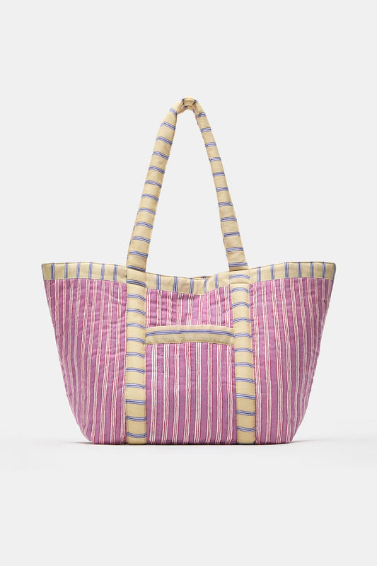 Striped tote bag