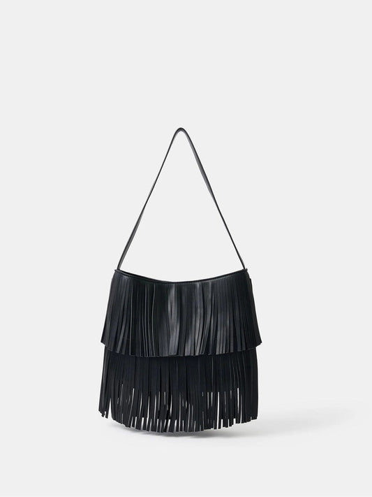 Accessorize Black Fringe Shoulder Bag