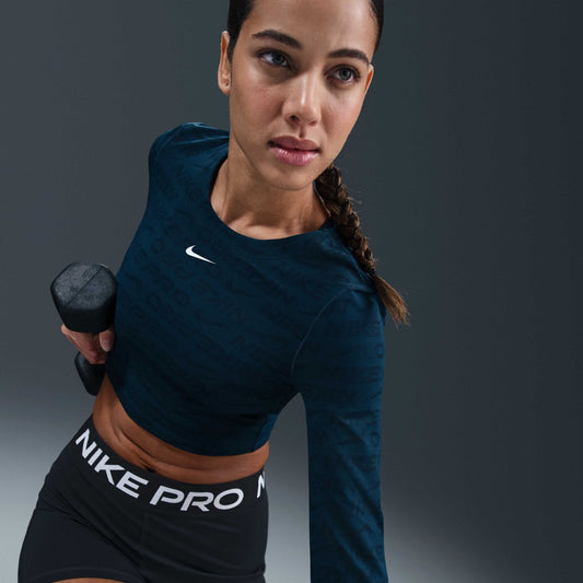 Women's Dri-FIT Long-Sleeve Cropped Jacquard Top