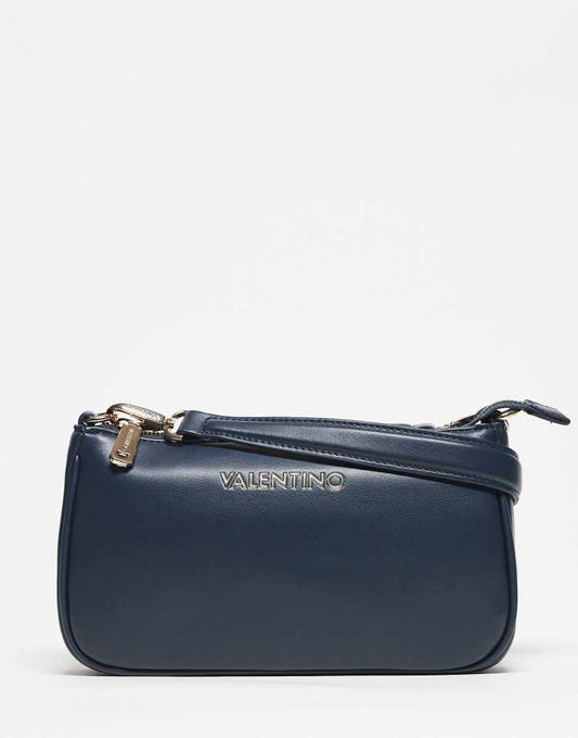 Valentino Clio Re minimal shoulder bag with crossbody strap in midnight blue - MBLUE