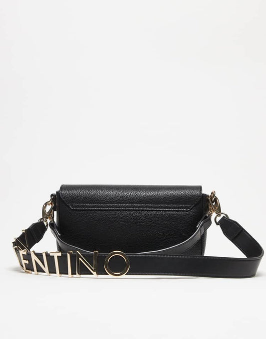 Valentino Alexia flap shoulder bag with crossbody strap in black - BLACK
