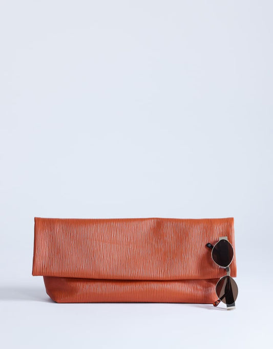 Topshop George clutch bag in rust