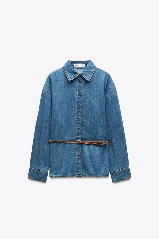 ZARA Denim shirt with belt
