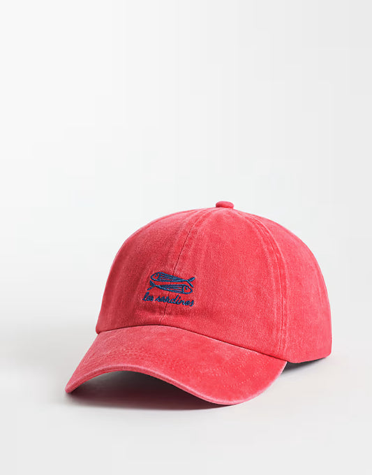 Running late slogan cap in washed pink