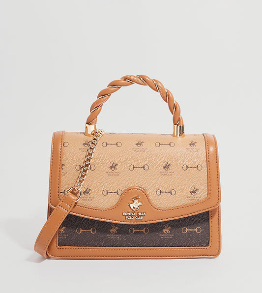 Color Block Top Handle Bag