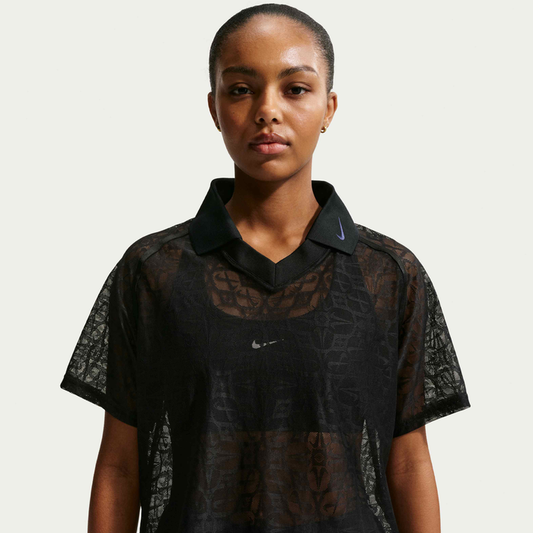 Women's Loose Lace Polo Jersey Top