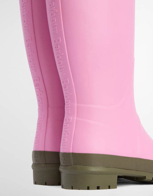 Barbour Abbey tall wellington boots in pink
