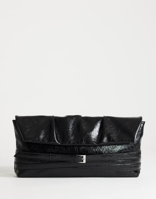 Topshop Meadow strap clutch in black