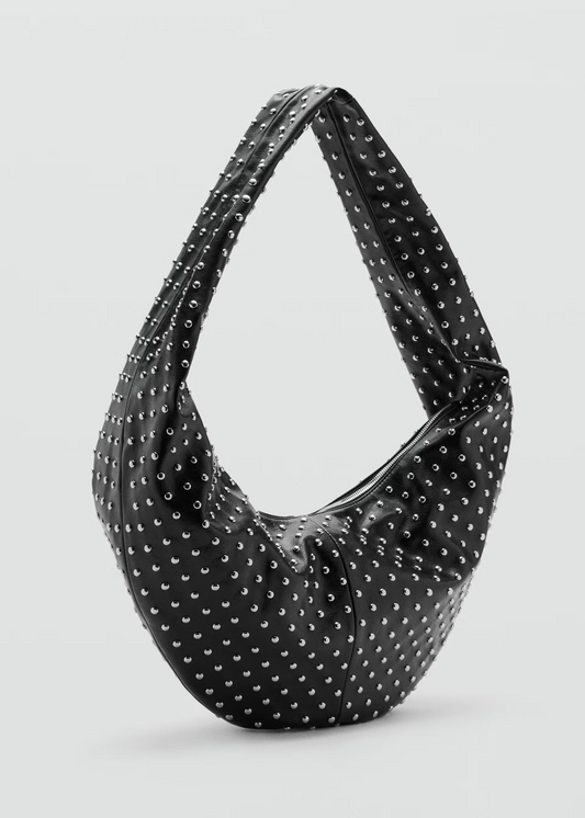 Mango Oval studded shoulder bag