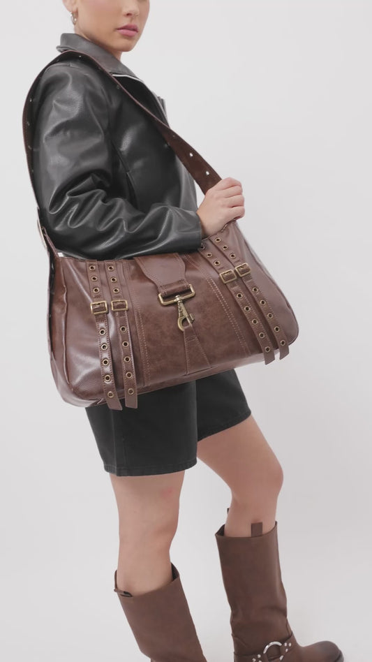 Metal Embellished Shoulder Bag