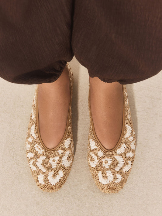 Leopard N.Premium Hand Beaded Ballet Flats