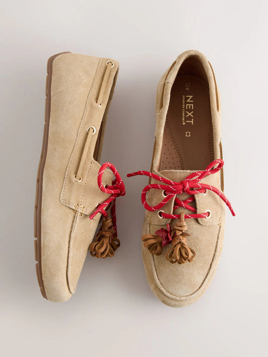 Forever Comfort® Leather Charm Boat Shoes
