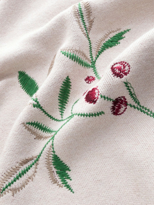 Laura Ashley Ecru Nordley Christmas Embroidered Cardigan