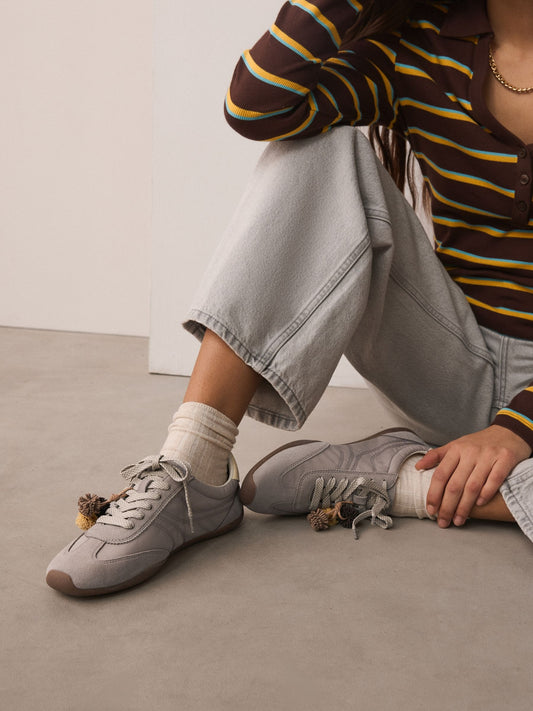 Mauve Purple Forever Comfort Lace Up Charm Trainers