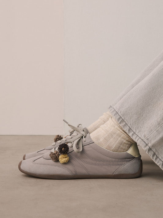 Mauve Purple Forever Comfort Lace Up Charm Trainers