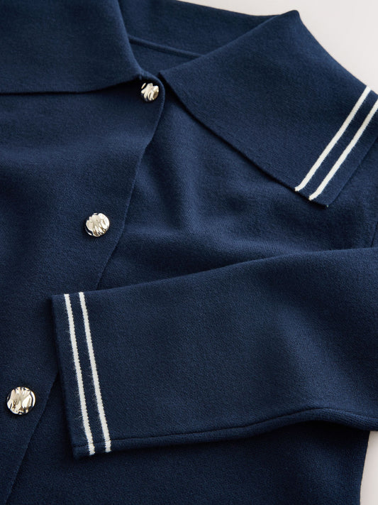 Navy Sailor Collar Cardigan