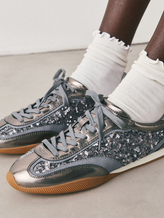 Pewter Forever Comfort® Slim Sole Embroidered Trainers