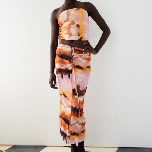 Zara PRINTED TULLE SKIRT
