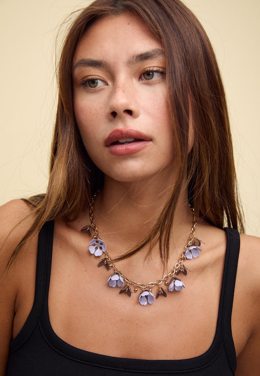 Necklace with floral charms