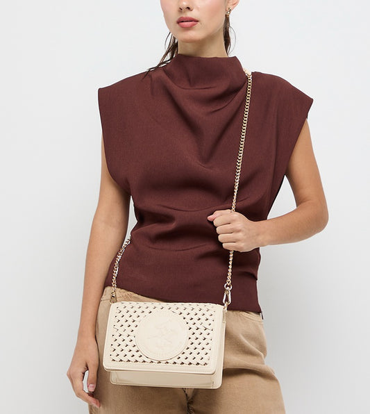 Logo Detail Braided Crossbody Bag