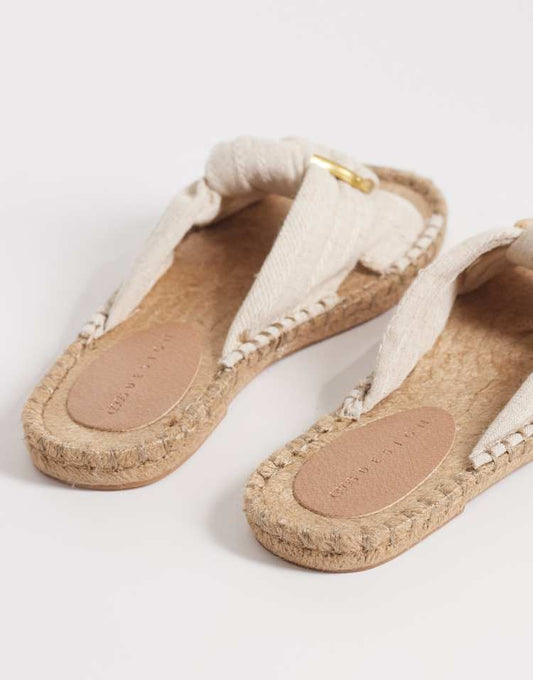 ASOS DESIGN Wide Fit Jade knotted espadrille mules in natural